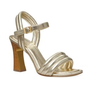 Tory Burch Puffed Up Metallic Leather Ankle-Strap Sandals - Size 7.5